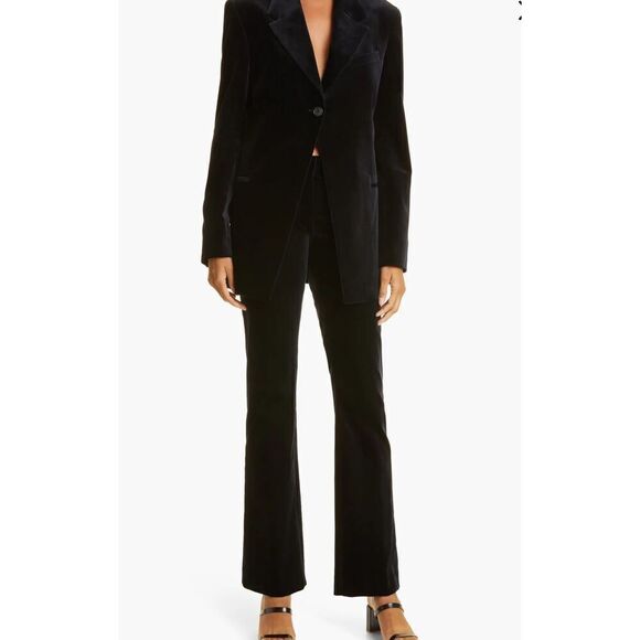 Frame Denim Pants - NWT Frame Sheen Noir Mini Boot Velvet Trousers Size 2